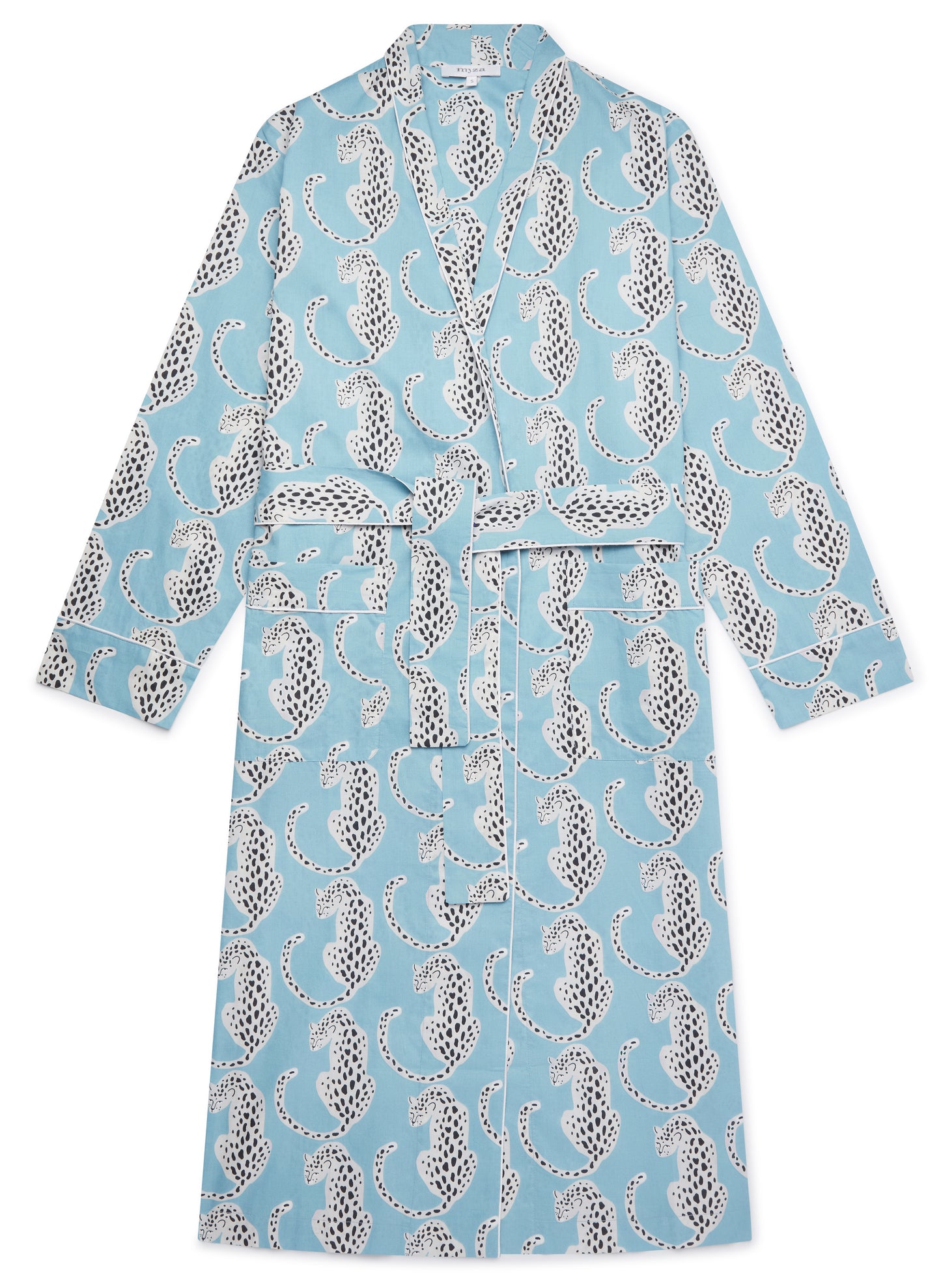 Organic Cotton Robe - Blue Leopards