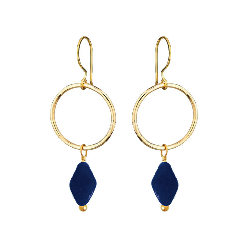 Jacqui Earring Recycled Glass Marine Blue