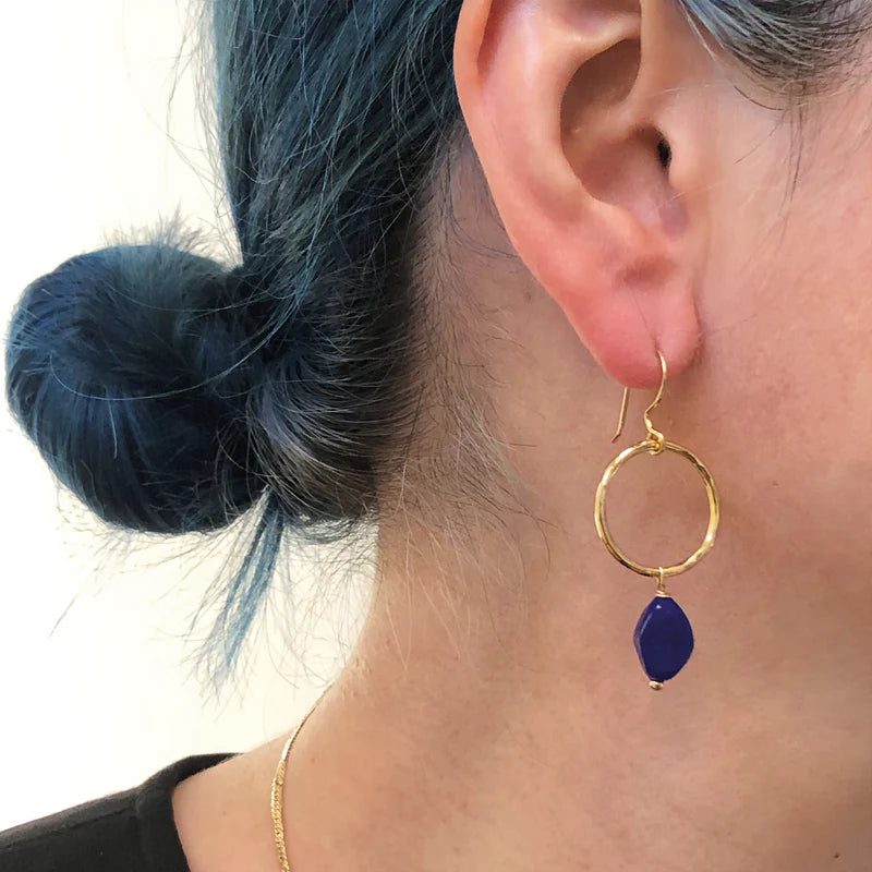 Jacqui Earring Recycled Glass Marine Blue