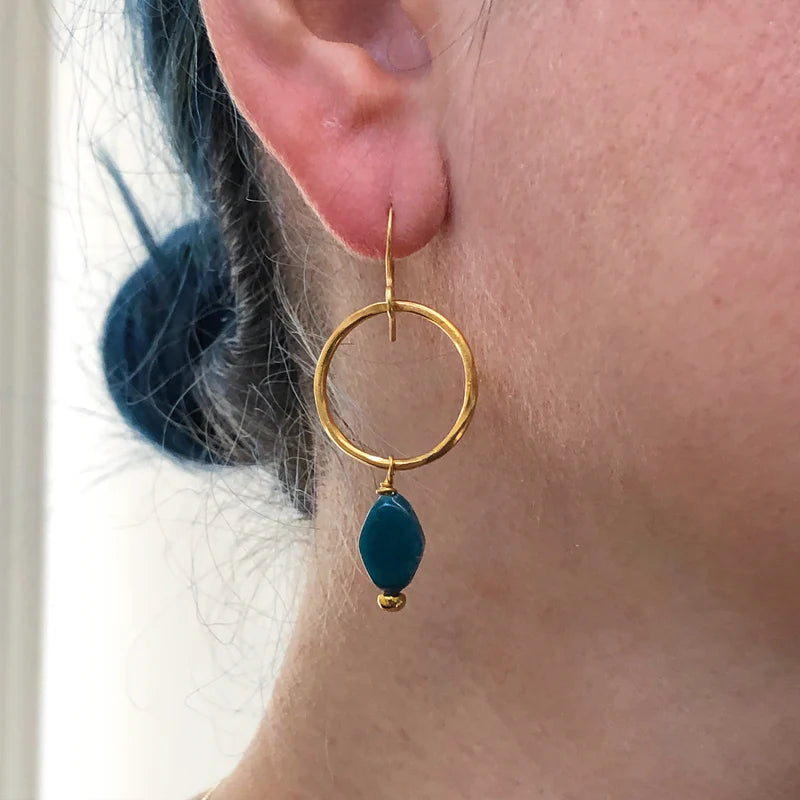 Jacqui Earring Recycled Glass Teal