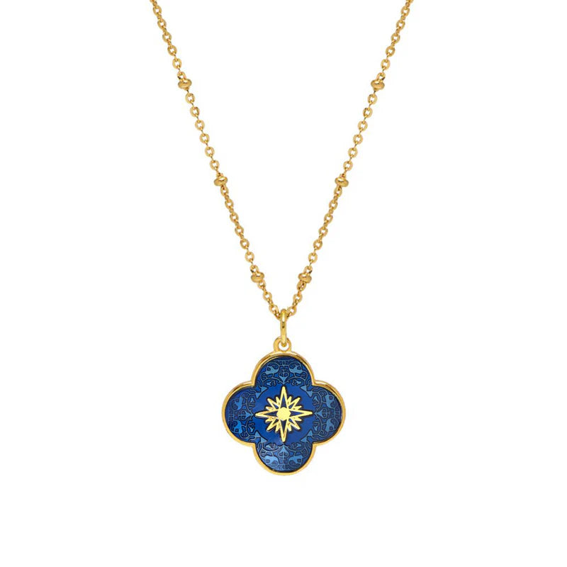 Petal Star Cross Enamel Royal Blue