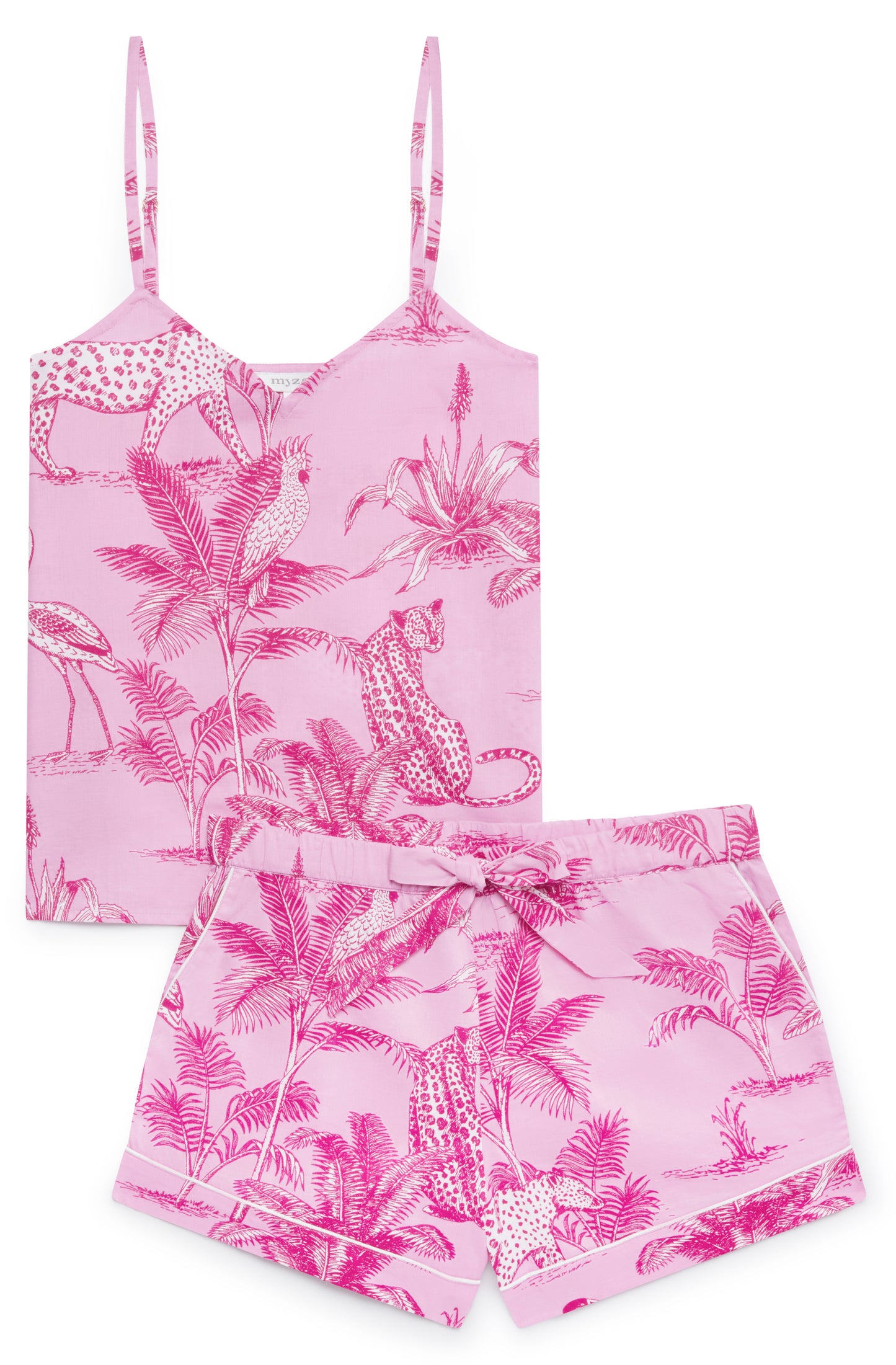 Women's organic cotton cami set - Pink Botanicals