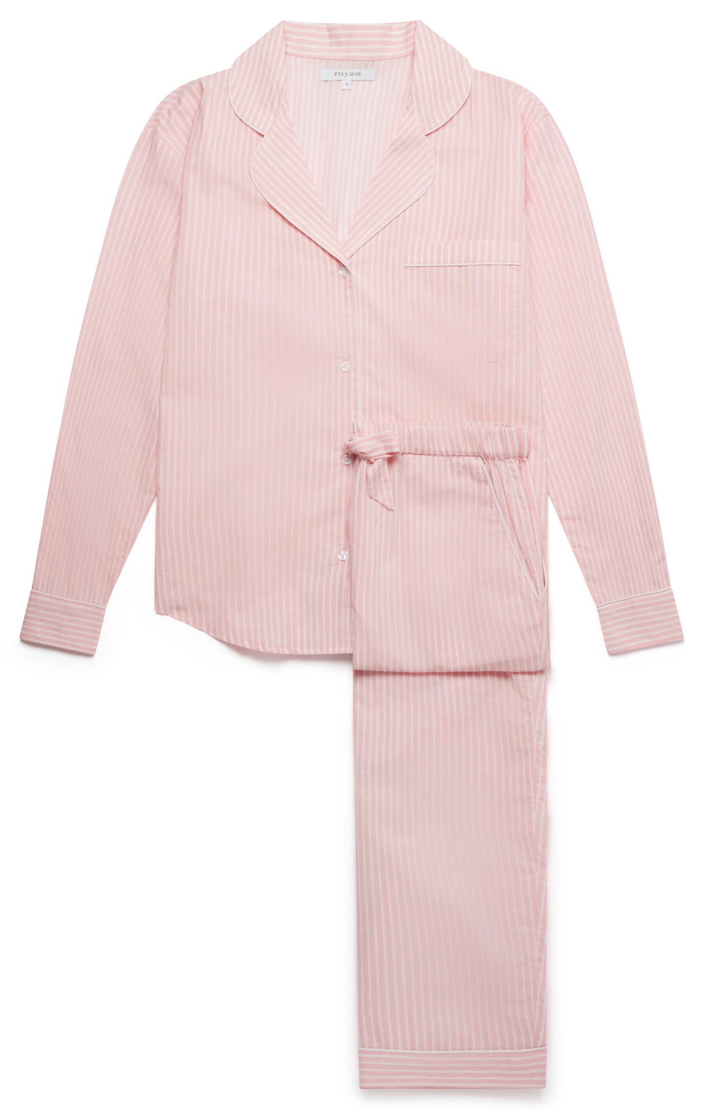 Women's organic cotton trouser set - Pink & White Stripe